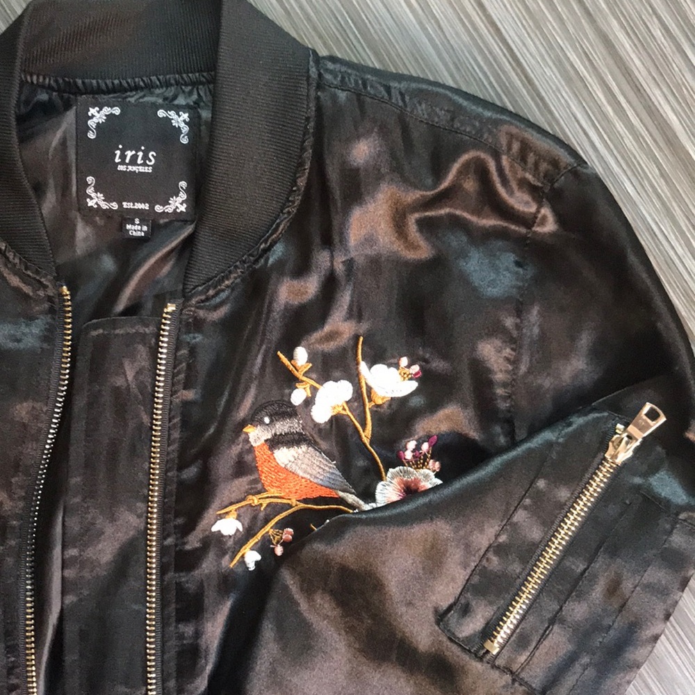 Bomber Jacket w/ Birds - Picture 2 of 3